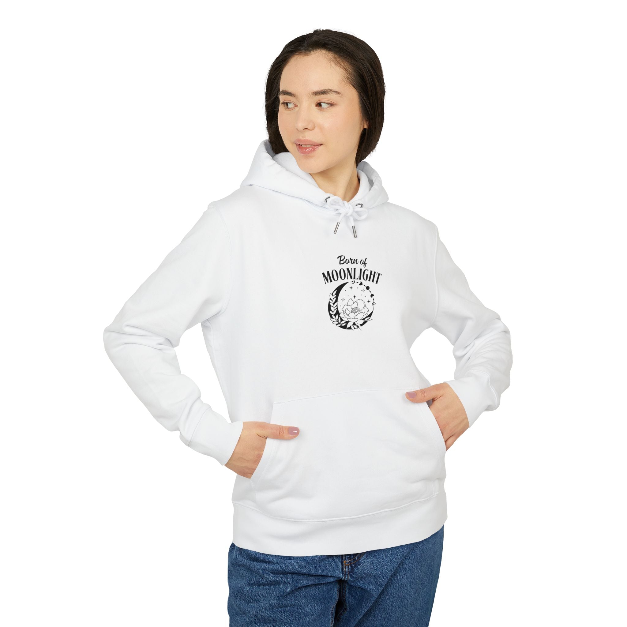 Moonlit Cat Graphic Hoodie — "Born of Moonlight" Cozy Pullover